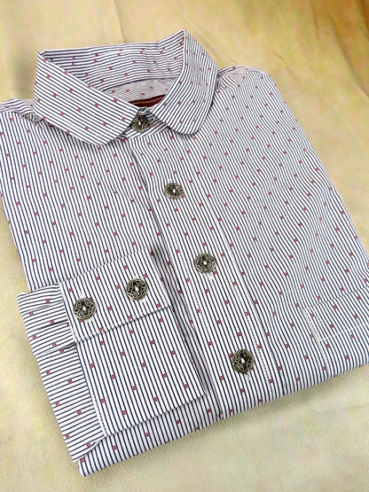 Black Pencil Stripe with Red Accent Men's Dakota Shirt