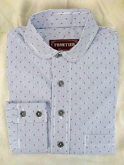 Black Pencil Stripe with Red Accent Men's Dakota Shirt