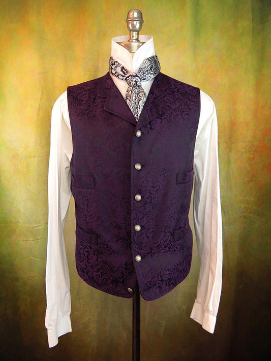 Men's Brocade Vest - Purple Paisley