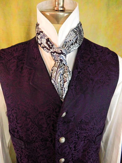 Men's Brocade Vest - Purple Paisley