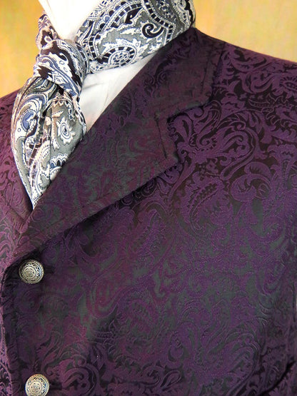 Men's Brocade Vest - Purple Paisley