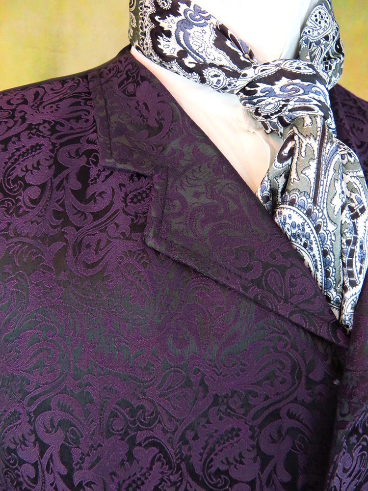 Men's Brocade Vest - Purple Paisley
