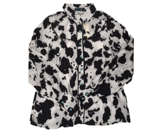 Women’s Top - Black and White Cow Print