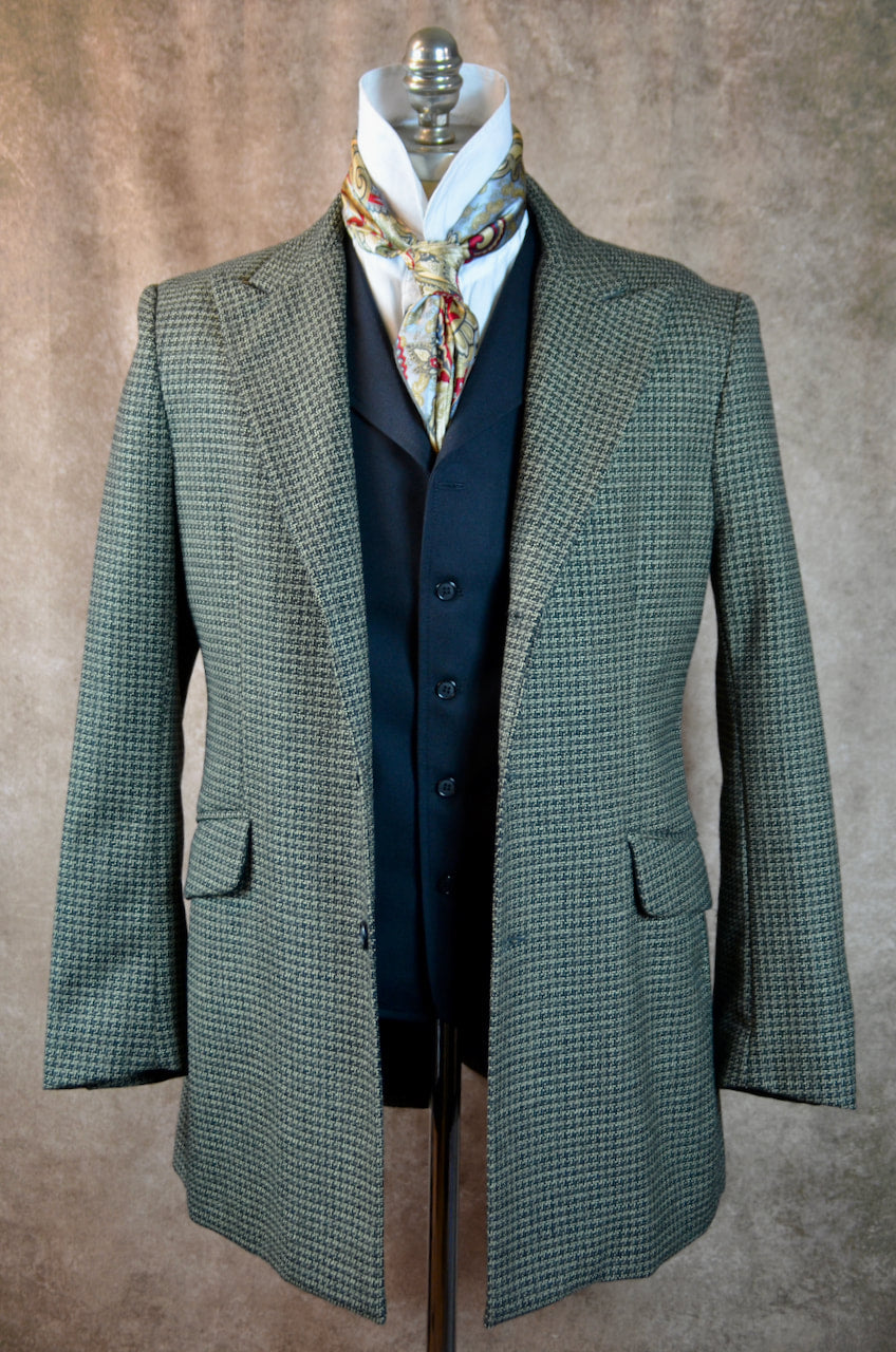 Men's Town Coat - Black and White Alternative Houndstooth f99