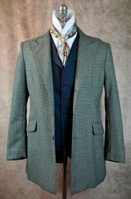 Men's Town Coat - Black and White Alternative Houndstooth f99