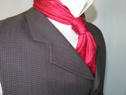 Men's Notch Vest - Black and Blue Modified Herringbone