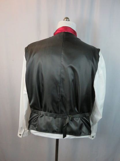 Men's Shawl Vest - Charcoal Wide Herringbone