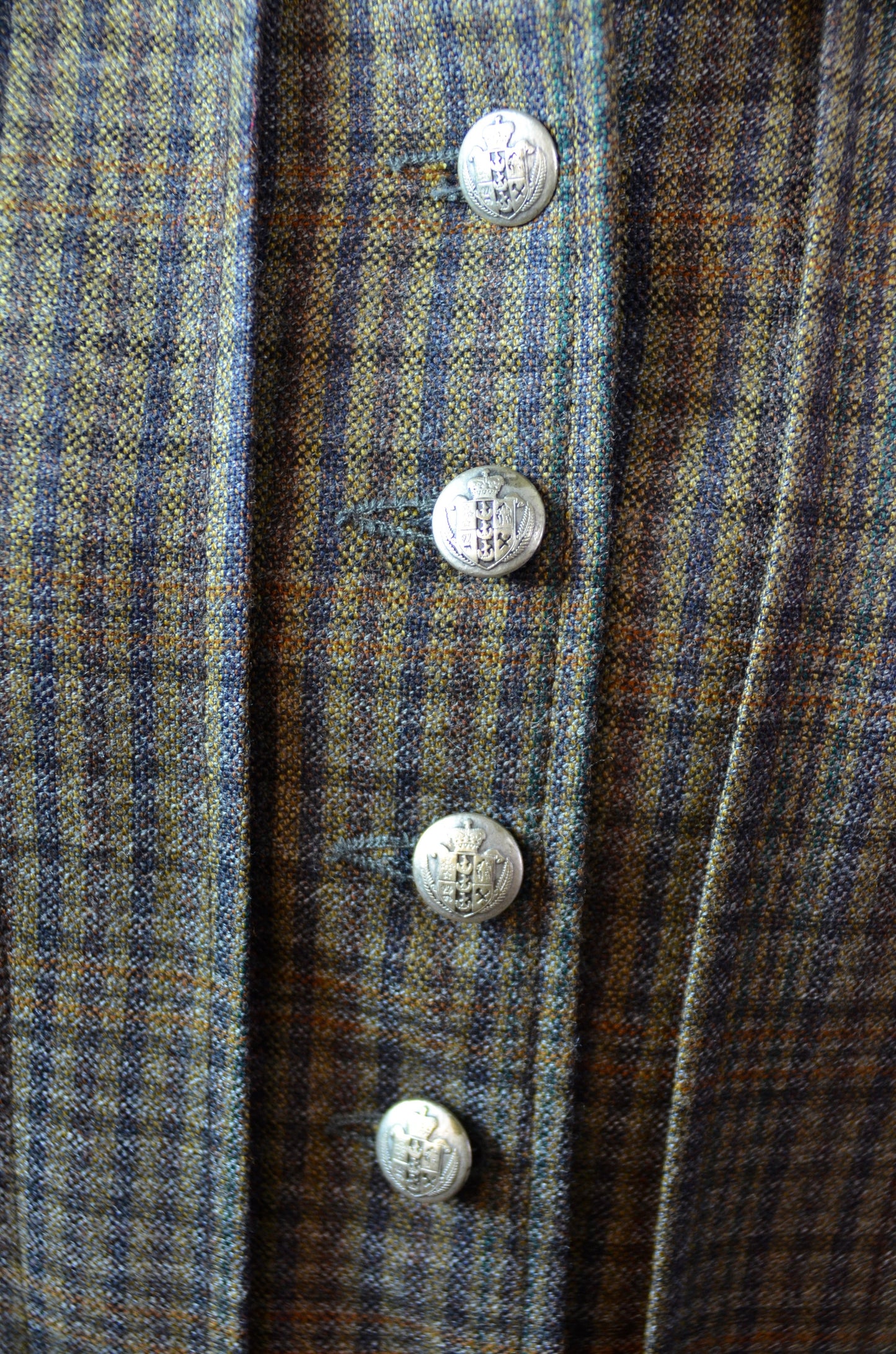 Women's Victoriana Jacket - Brown, Green and Copper Plaid ofc102