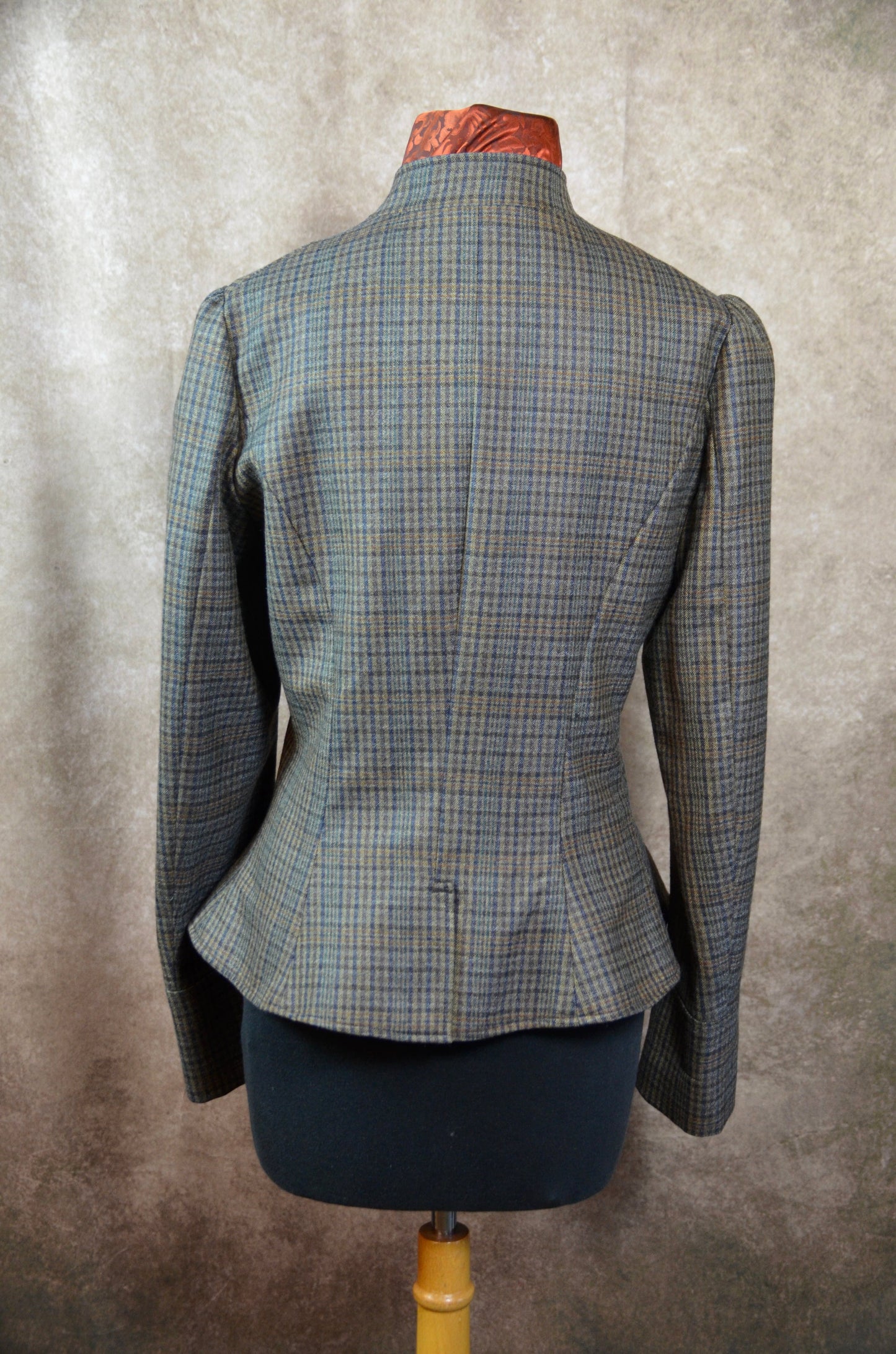 Women's Victoriana Jacket - Brown, Green and Copper Plaid ofc102