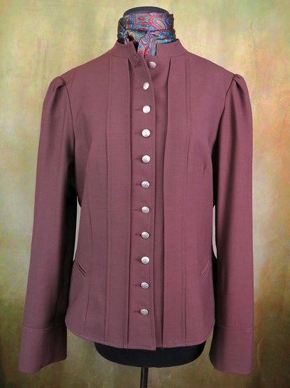 Women's Victoriana Jacket - Dusty Burgundy Worsted f118