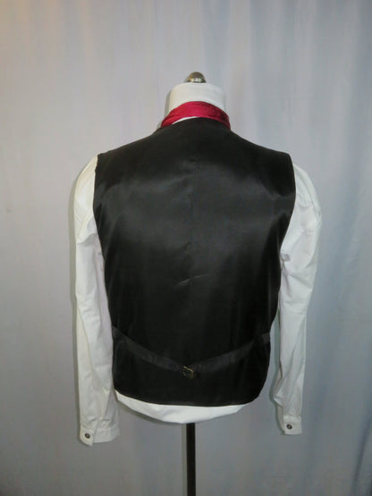 Men's Notch Vest - Seafoam Green with Blue and Copper Windowpane f113