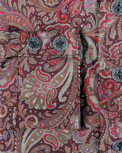 Wine and Maroon Floral Paisley Men's Dakota Shirt
