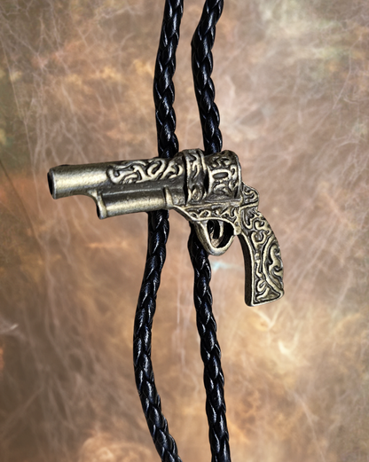 Frontier Bolo Tie, Western Gun Arabesque