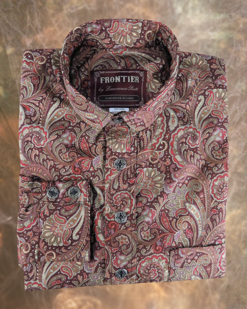 Wine and Maroon Floral Paisley Men's Dakota Shirt