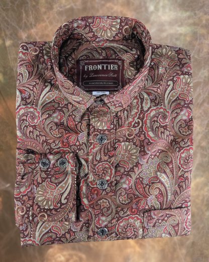 Wine and Maroon Floral Paisley Men's Dakota Shirt