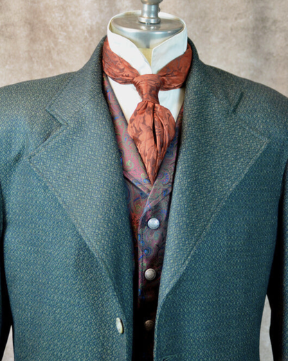 Men's Green Diamond Wool Frock Coat