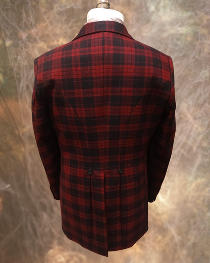 Men's Town Coat - Yukon Red and Black Plaid - Western Cut Blazer