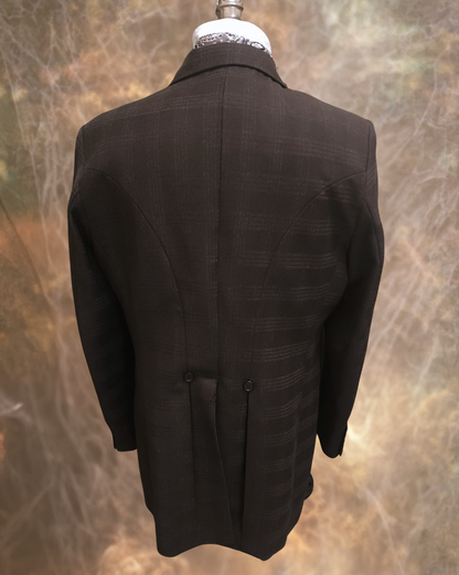 Men's Town Coat - Espresso Plaid Wool