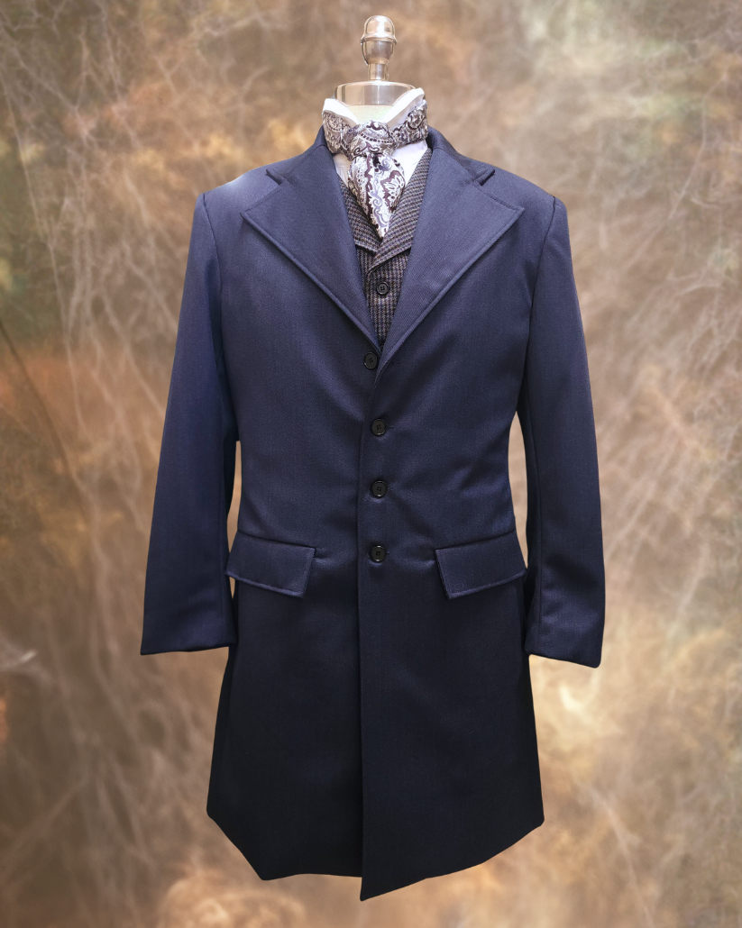 Men's Dark Indigo Wool Frock Coat