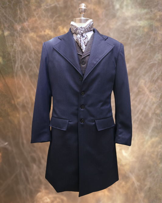 Men's Dark Indigo Wool Frock Coat