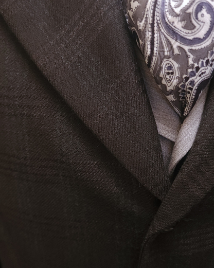 Men's Town Coat - Espresso Plaid Wool