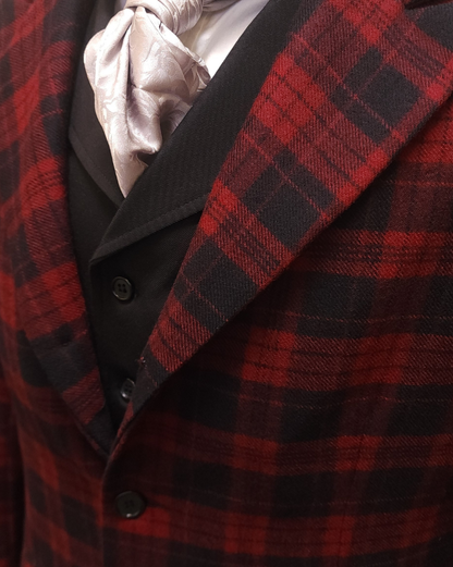 Men's Town Coat - Yukon Red and Black Plaid - Western Cut Blazer