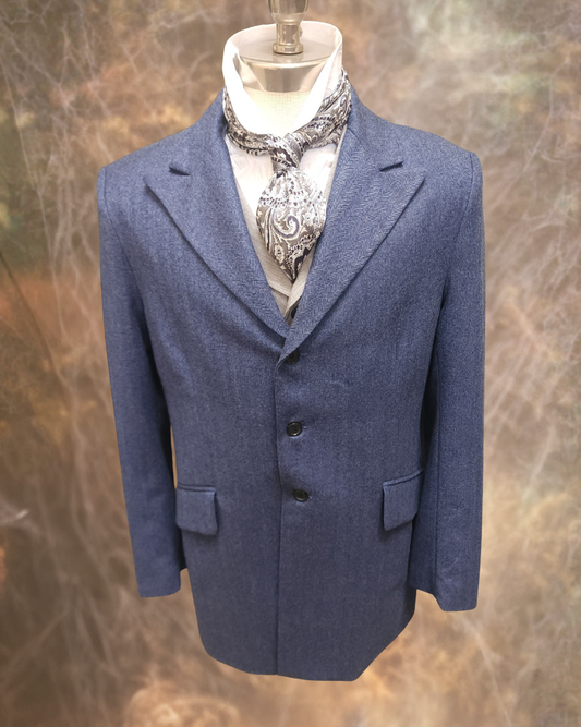 Men’s Town Coat - Deep Blue Skies Herringbone