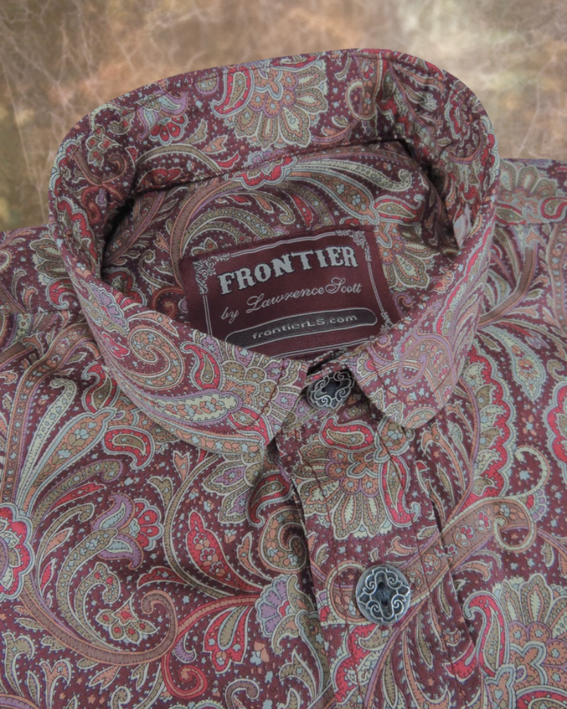 Wine and Maroon Floral Paisley Men's Dakota Shirt