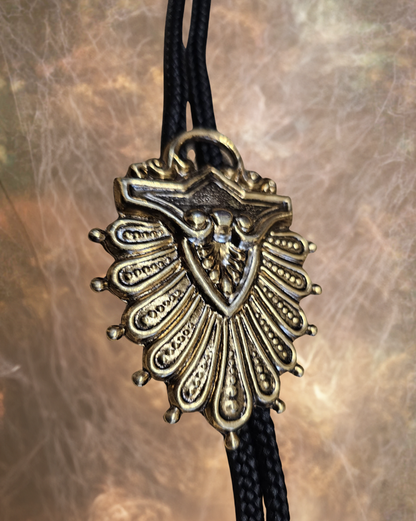 Frontier Bolo Tie, Gold Shield