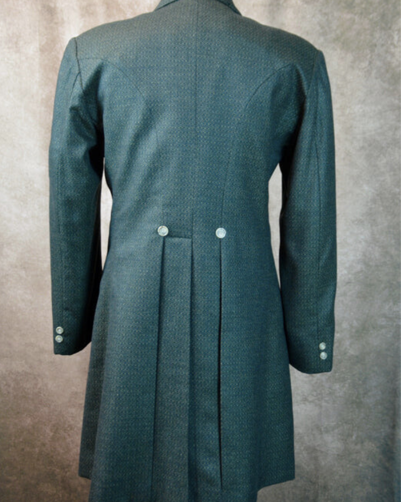 Men's Green Diamond Wool Frock Coat