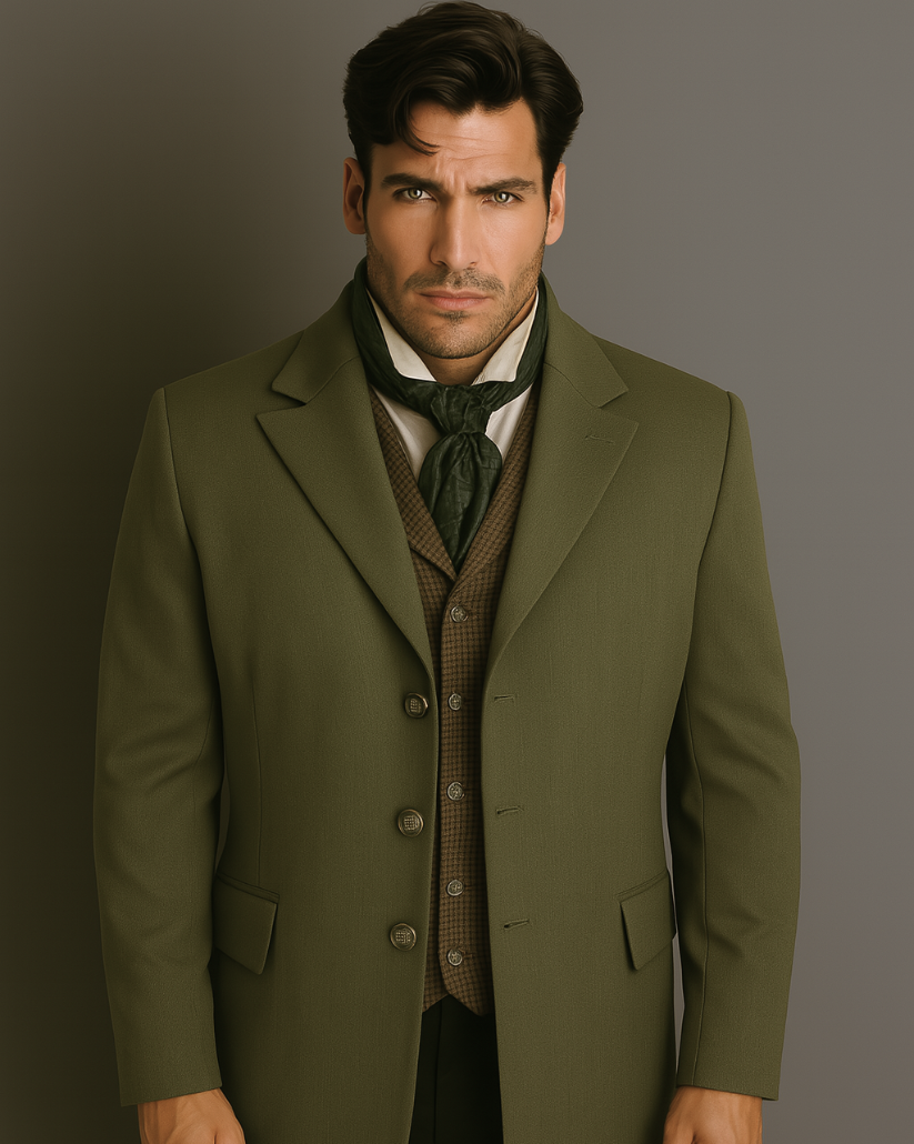 Men's Town Coat - Olive Green