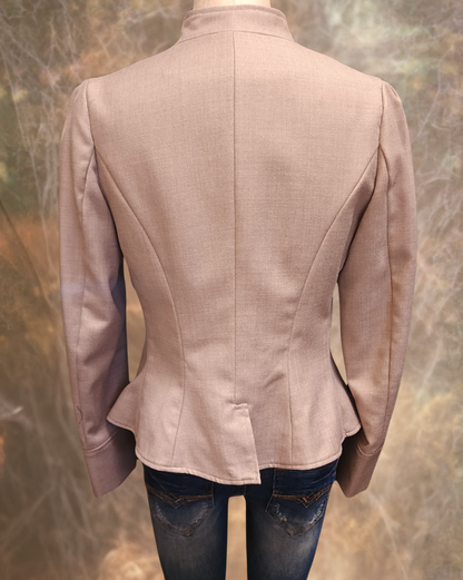 Women's Victoriana Peplum Coat – Champagne Ember (tan)