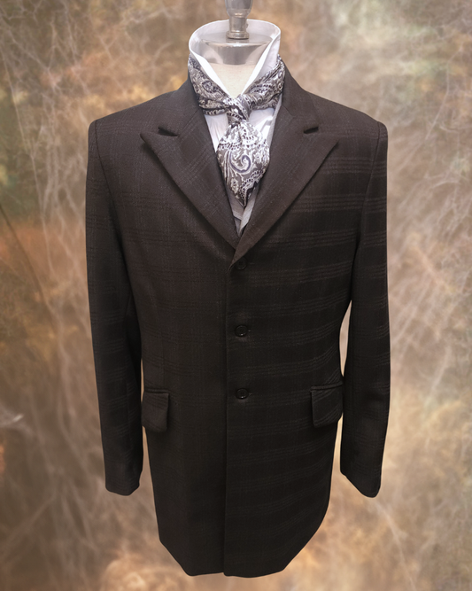 Men's Town Coat - Espresso Plaid Wool