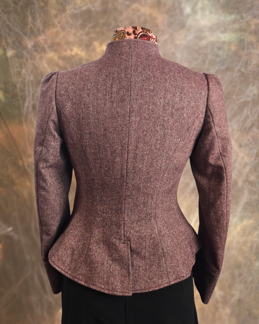 Women's Victoriana Peplum Coat – Light Burgundy Donegal